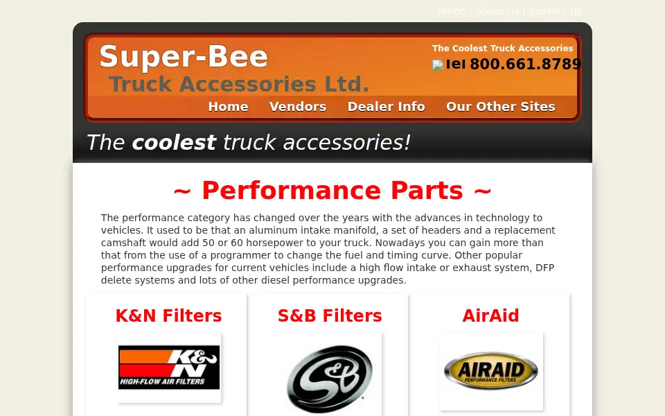 Screenshot of superbee.ca