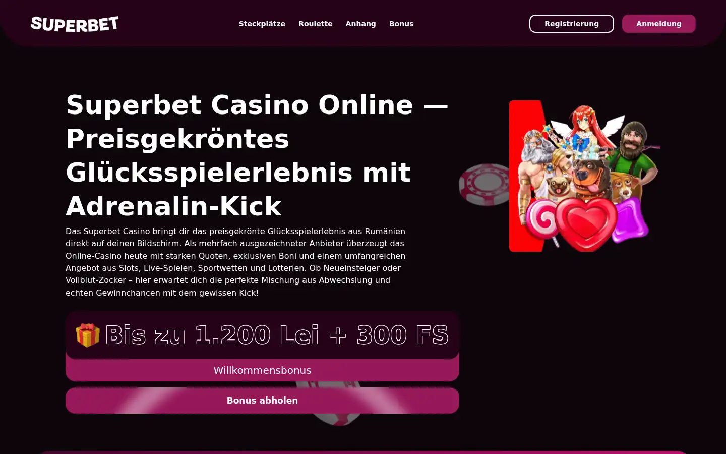 Screenshot of superbetcasino.de