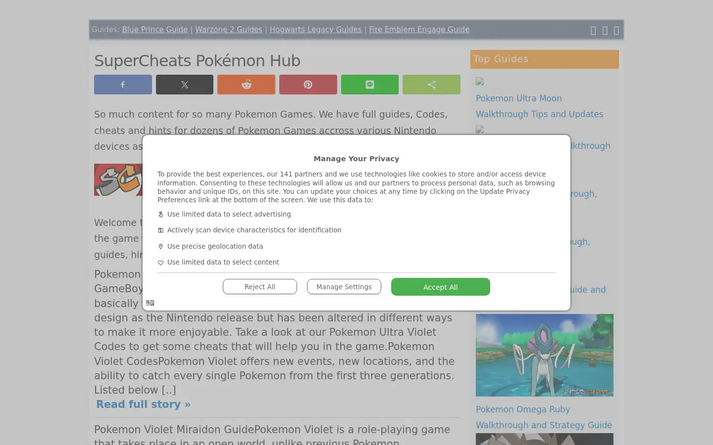 Screenshot of supercheats.com