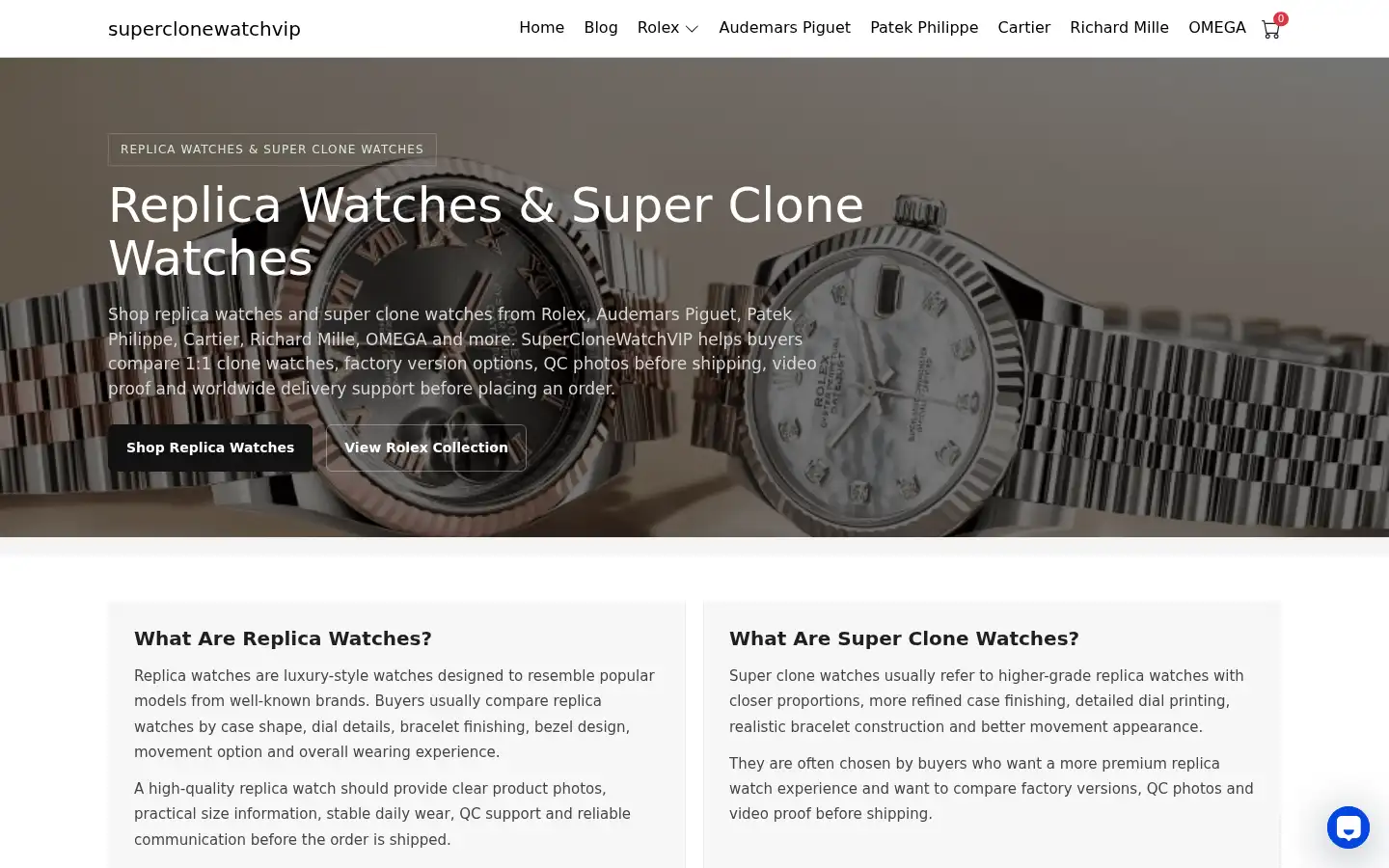 Screenshot of superclonewatchvip.com