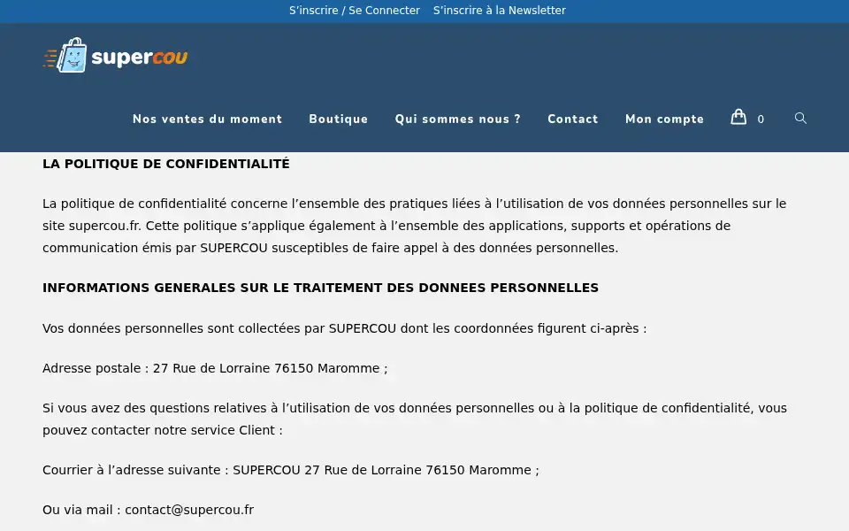 Screenshot of supercou.fr