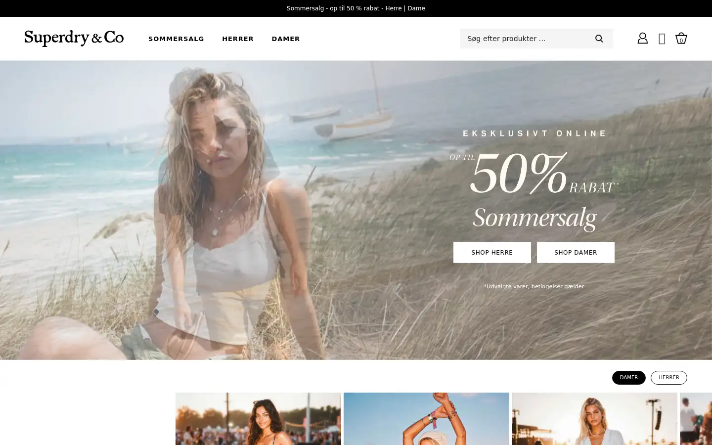 Screenshot of superdry.dk