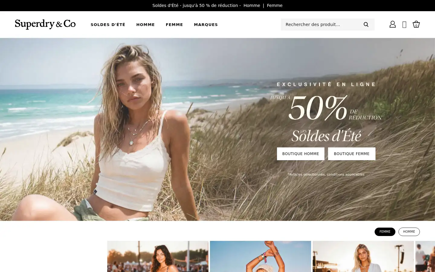 Screenshot of superdry.fr