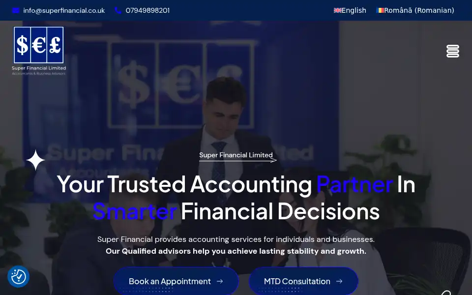 Screenshot of superfinancial.co.uk
