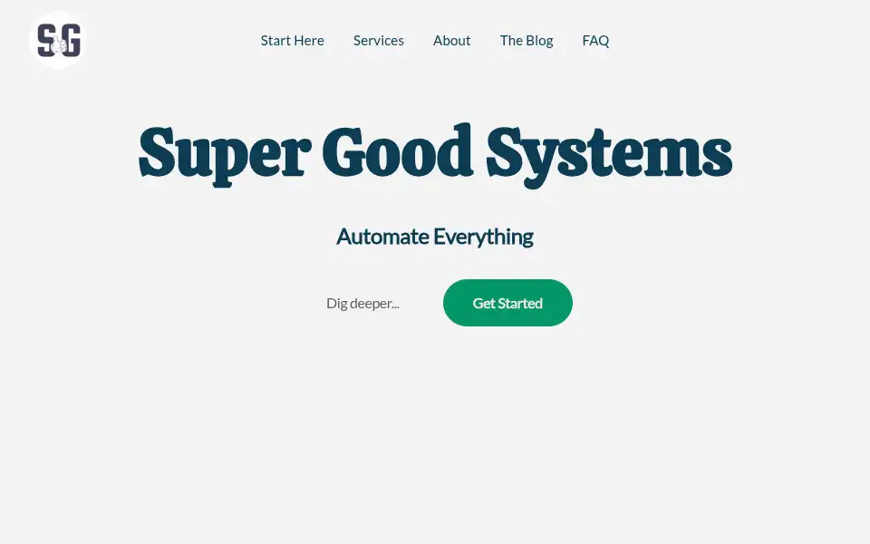 Screenshot of supergoodsystems.com