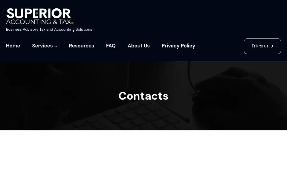 Screenshot of superioraccounting.ca