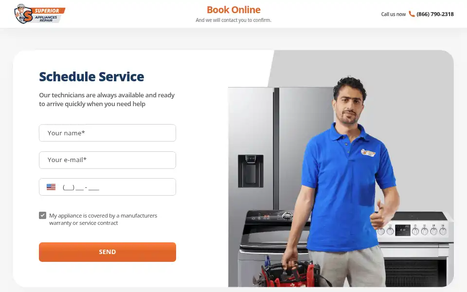 Screenshot of superiorappliancesrepair.com
