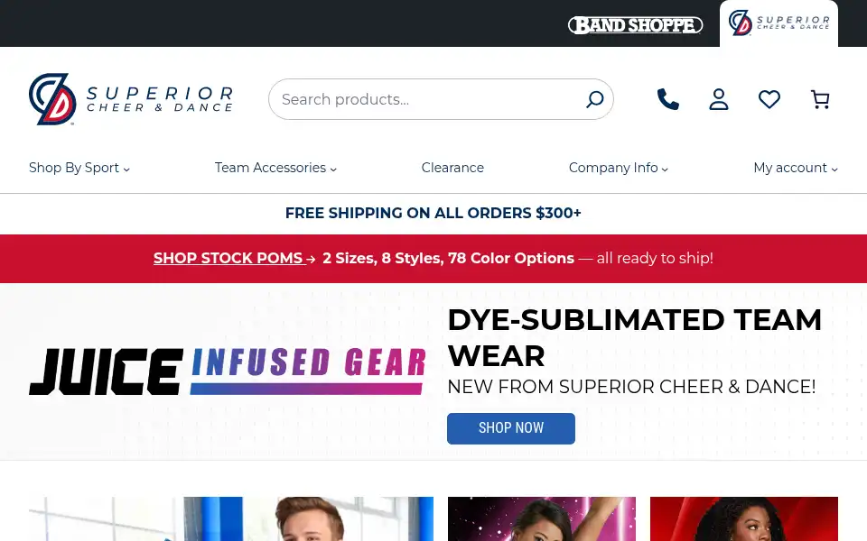 Screenshot of superiorcheeranddance.com