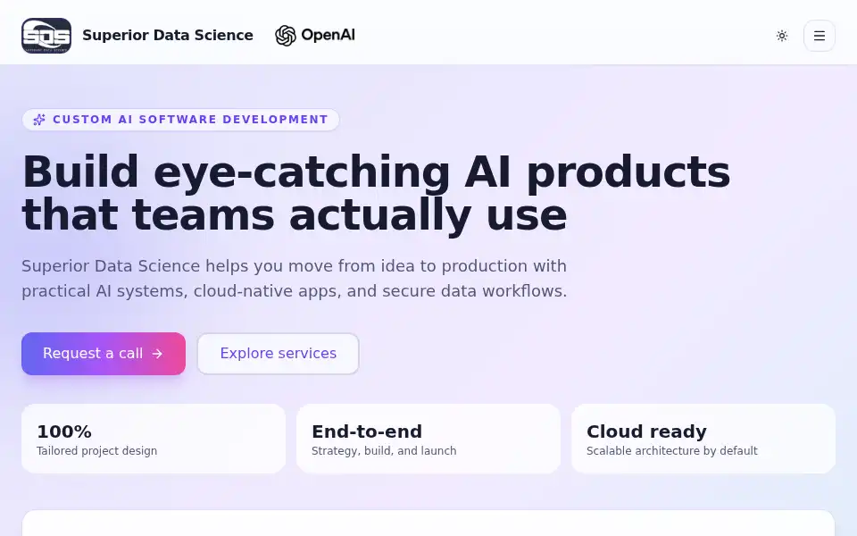 Screenshot of superiordatascience.com