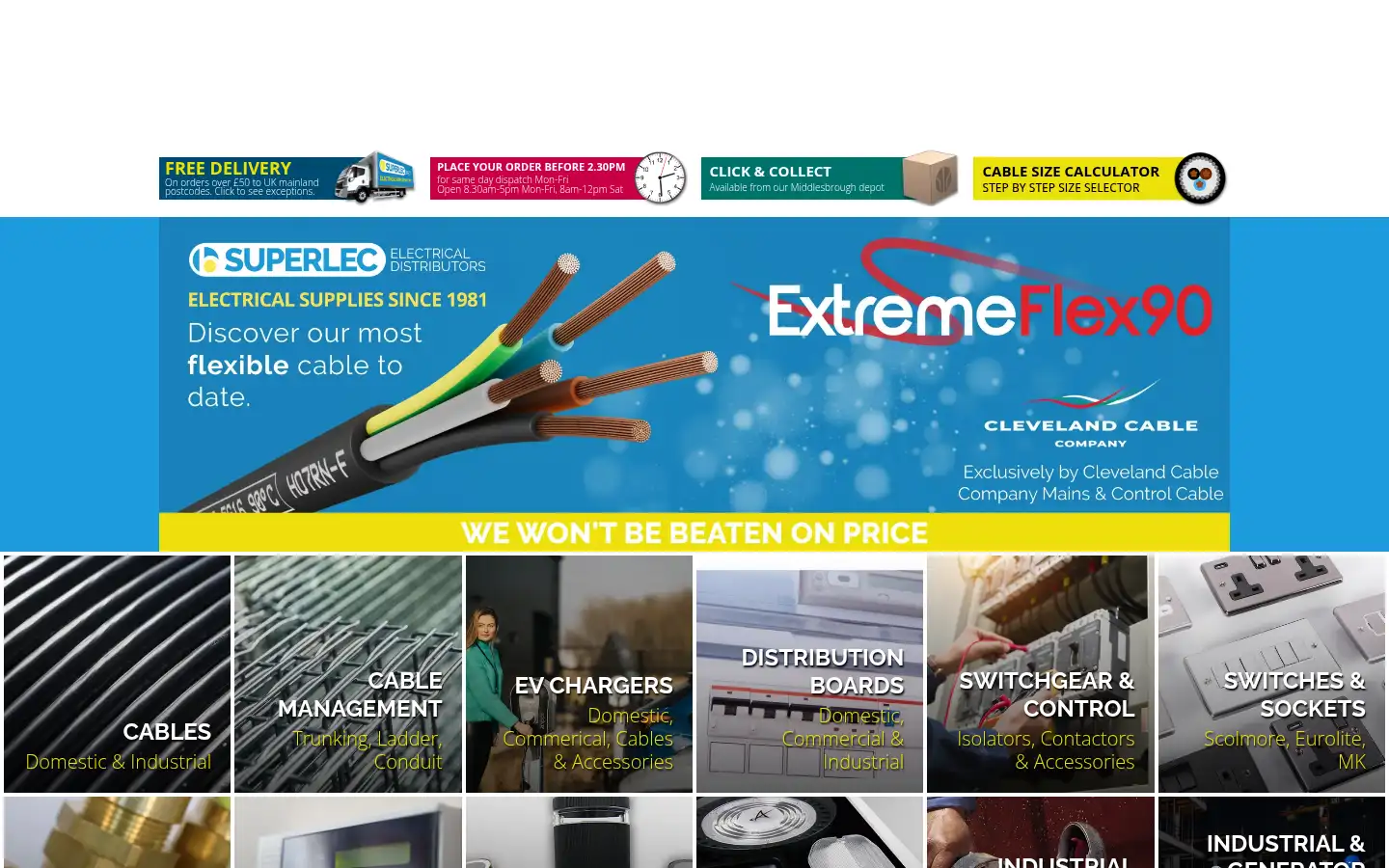 Screenshot of superlecdirect.com