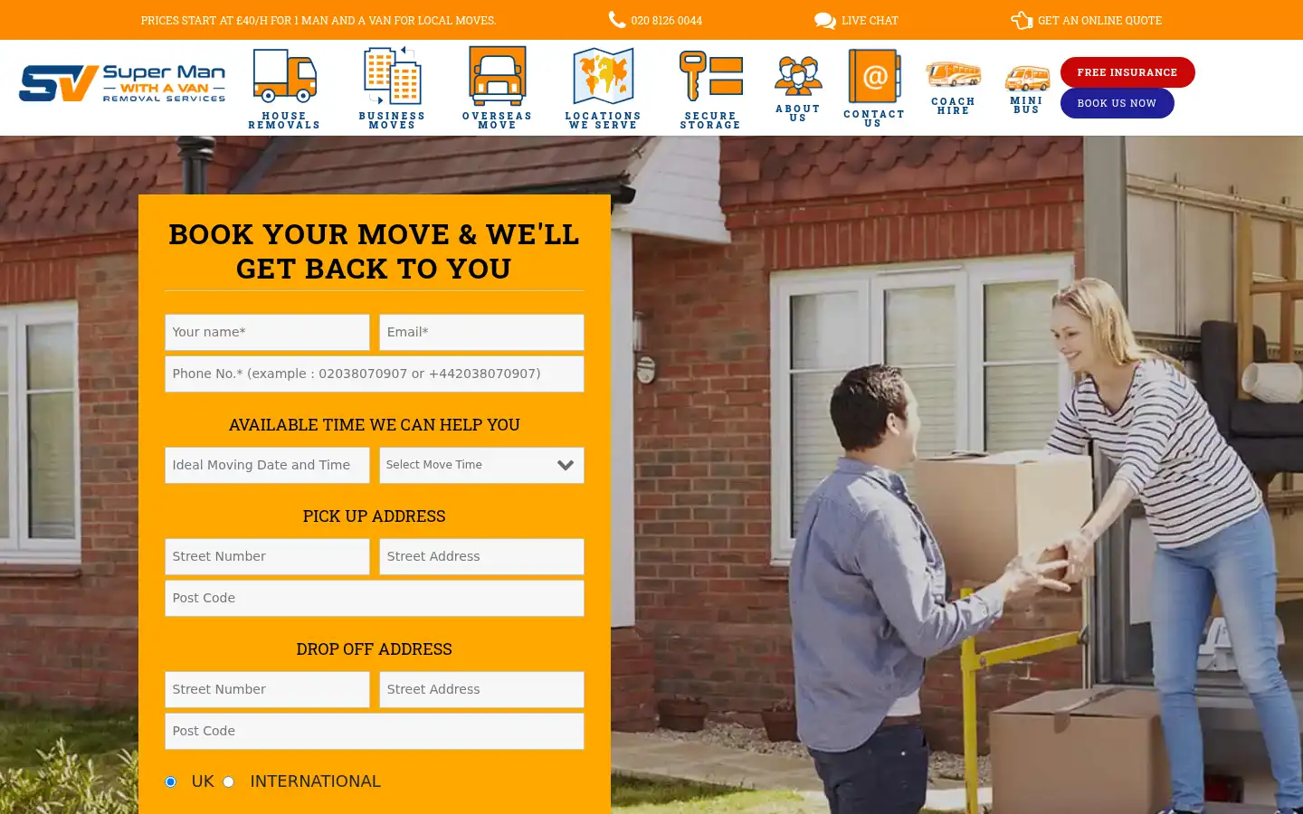 Screenshot of supermanwithavan.com