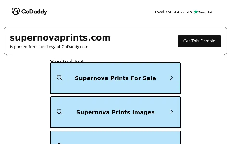 Screenshot of supernovaprints.com