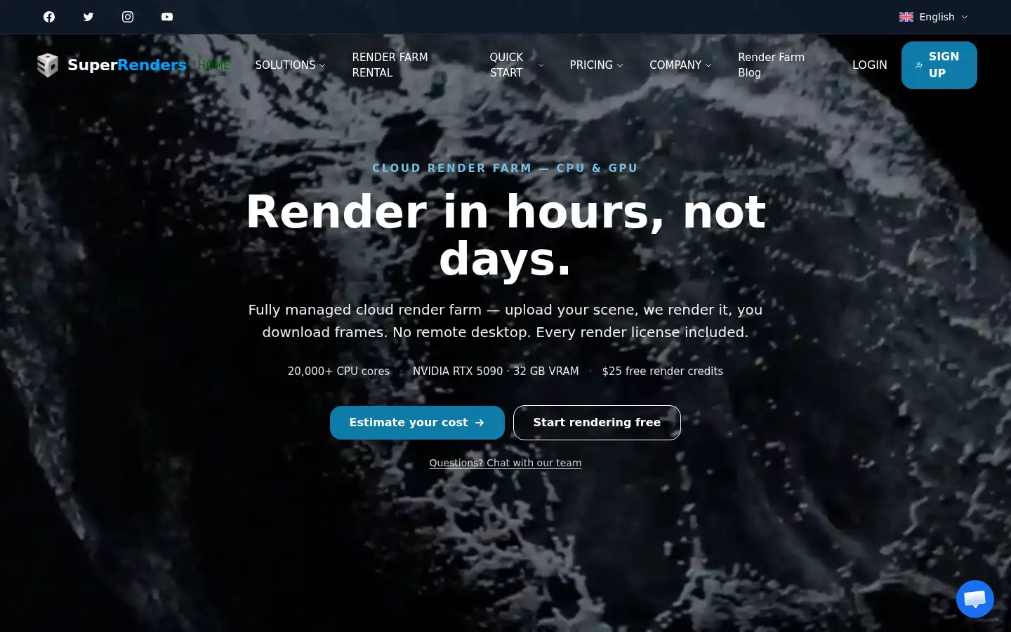 Screenshot of superrendersfarm.com