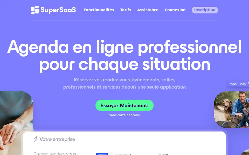 Screenshot of supersaas.fr