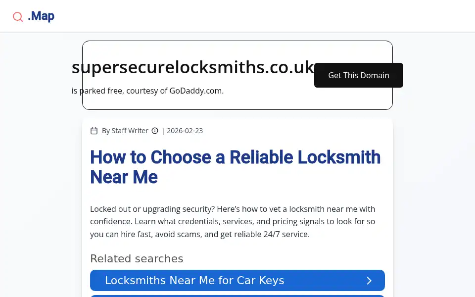 Screenshot of supersecurelocksmiths.co.uk