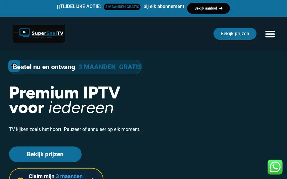 Screenshot of supersneltv.com