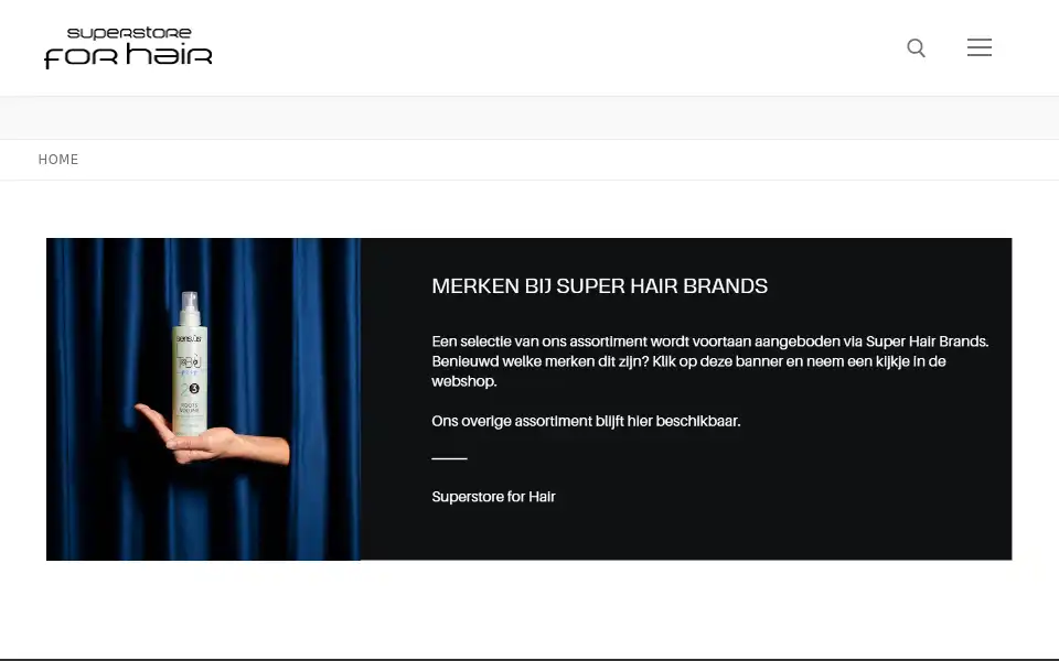 Screenshot of superstoreforhair.nl