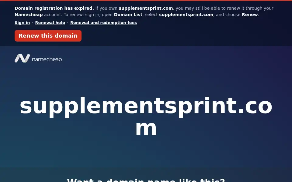 Screenshot of supplementsprint.com