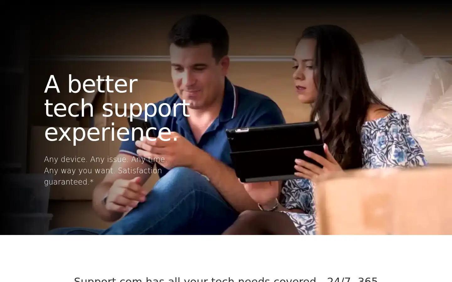 Screenshot of support.com