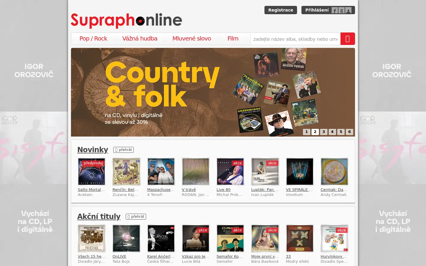 Screenshot of supraphonline.cz