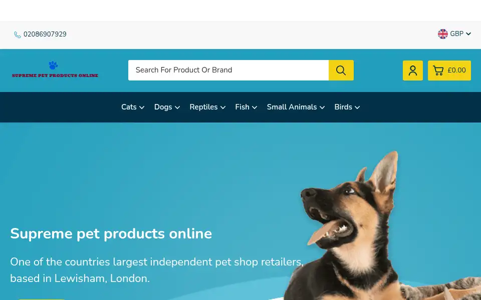 Screenshot of supremeanimalfoods.co.uk