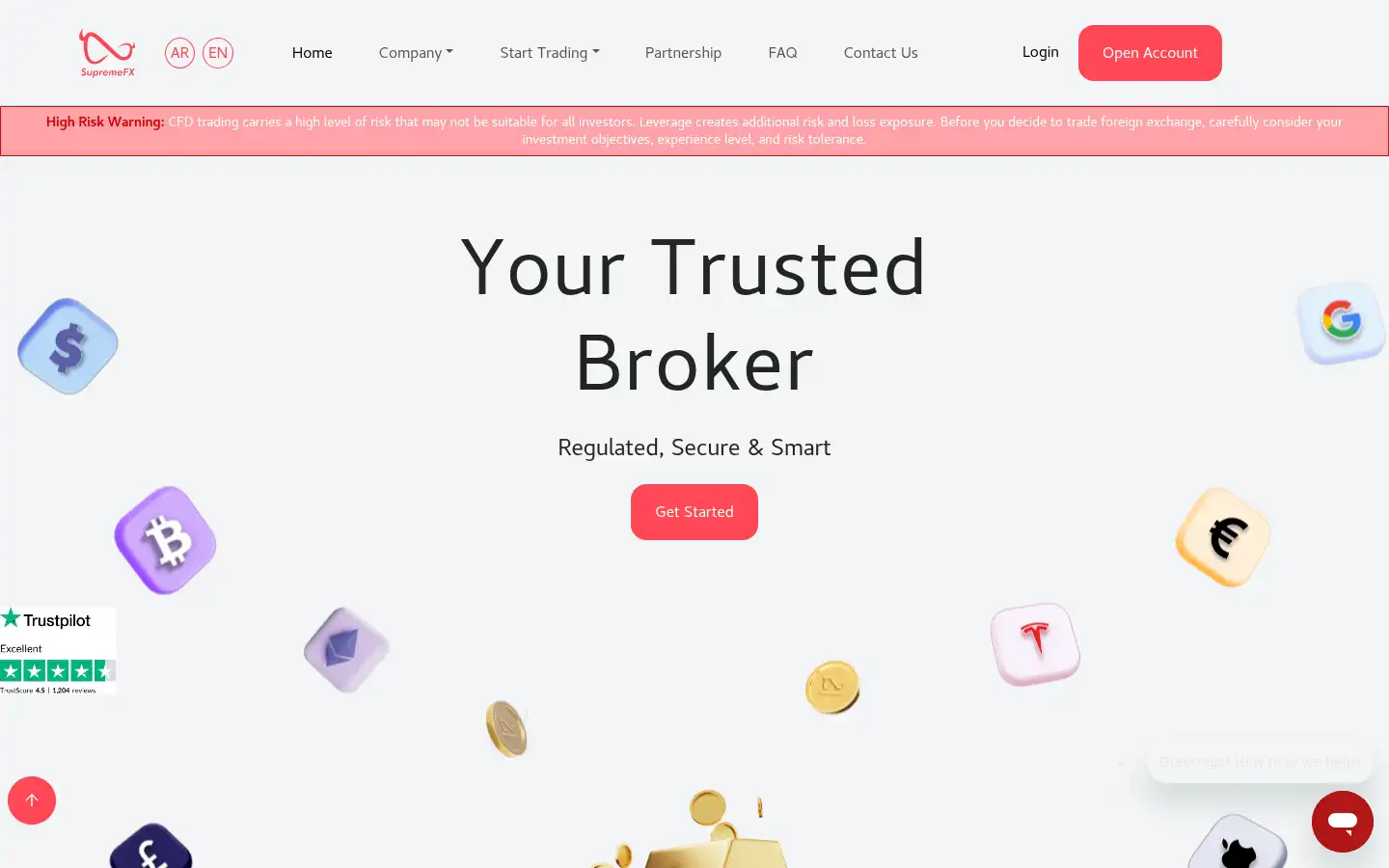 Screenshot of supremefxtrading.com