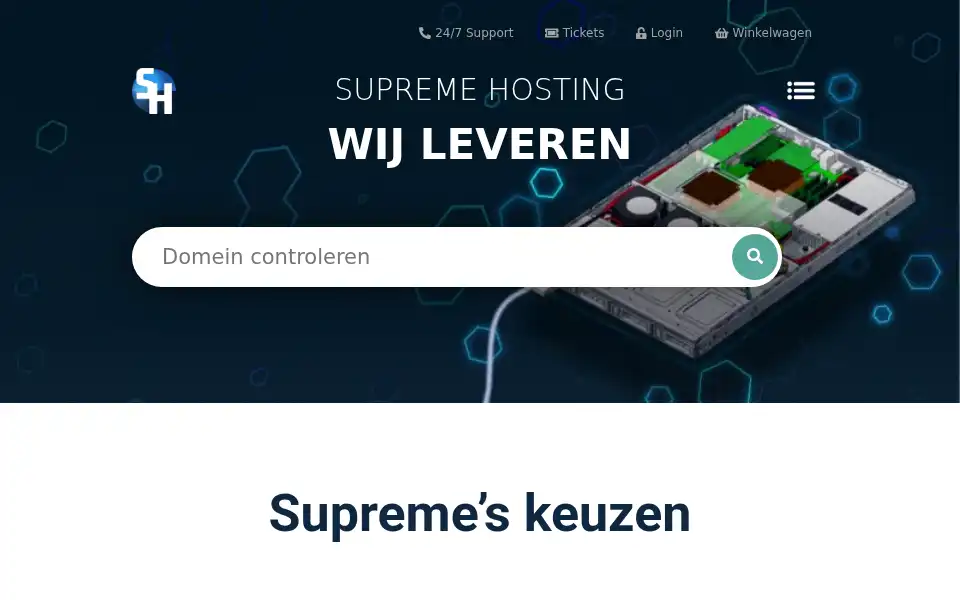 Screenshot of supremehosting.nl