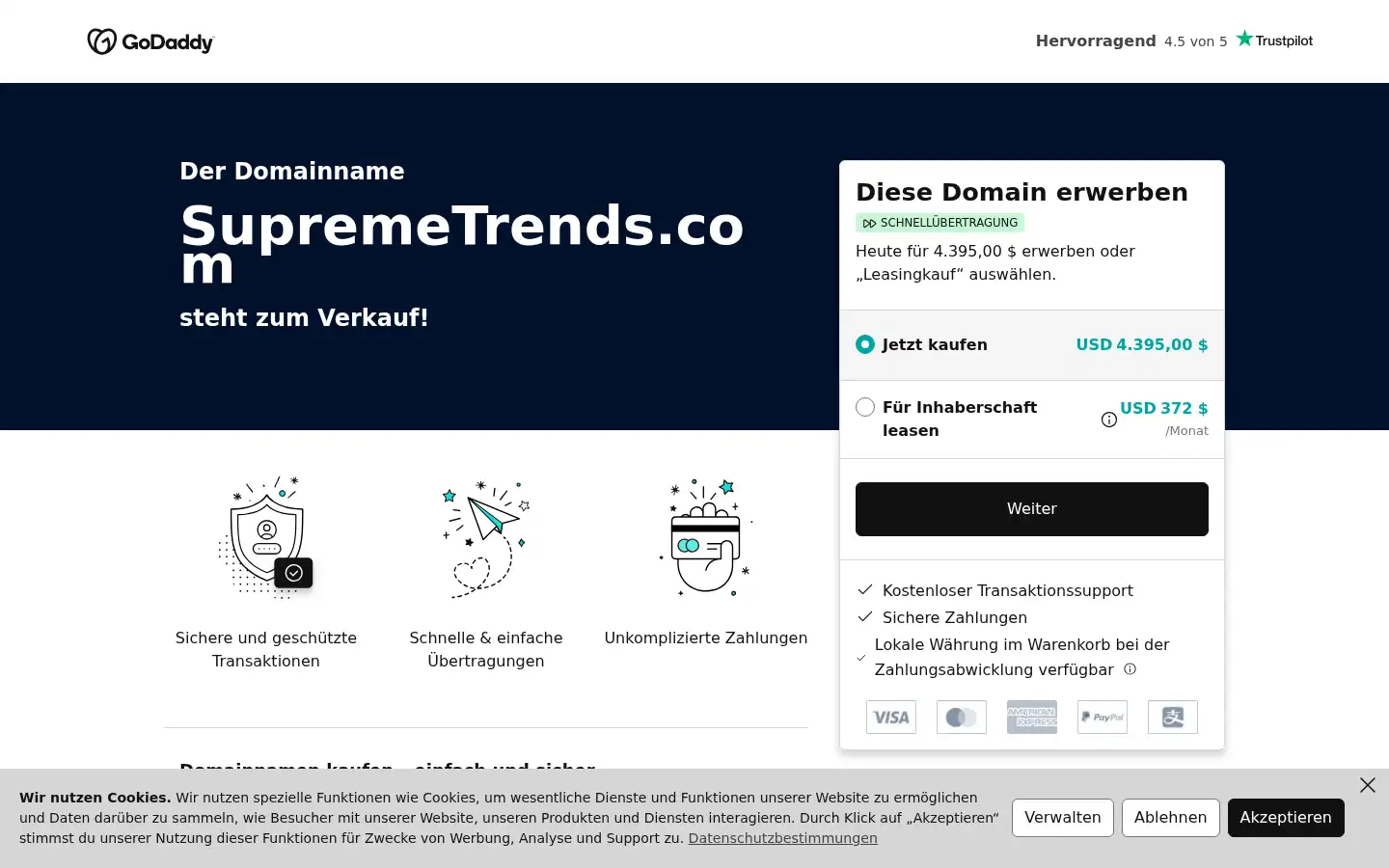 Screenshot of supremetrends.com