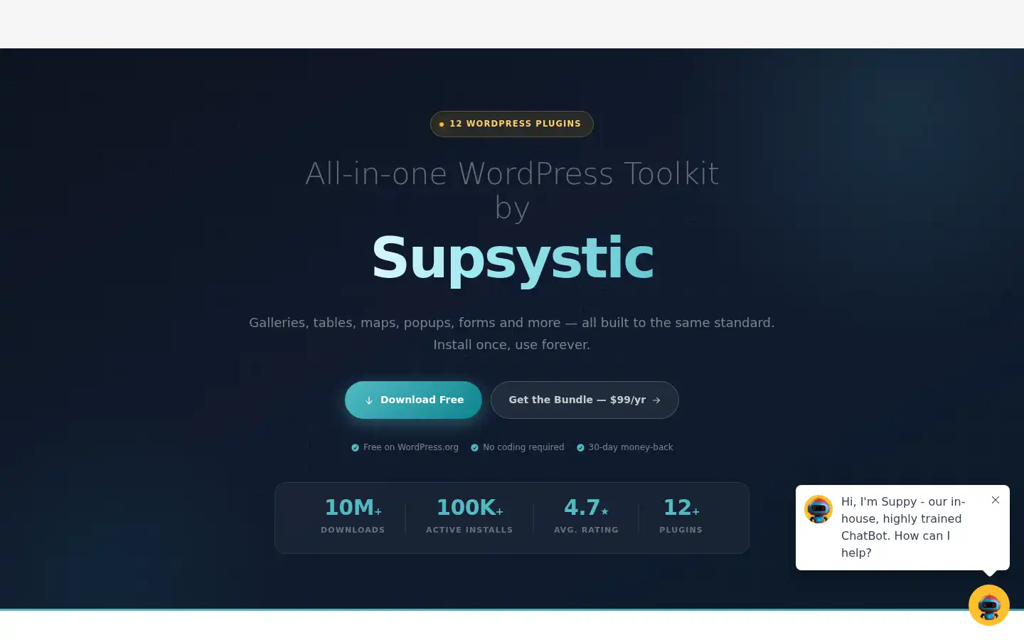 Screenshot of supsystic.com