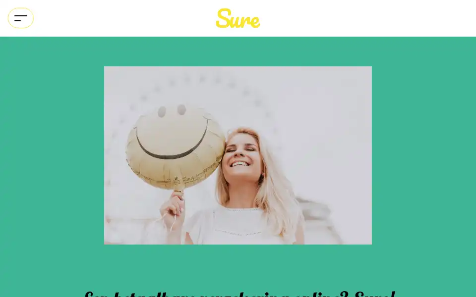 Screenshot of sure.be