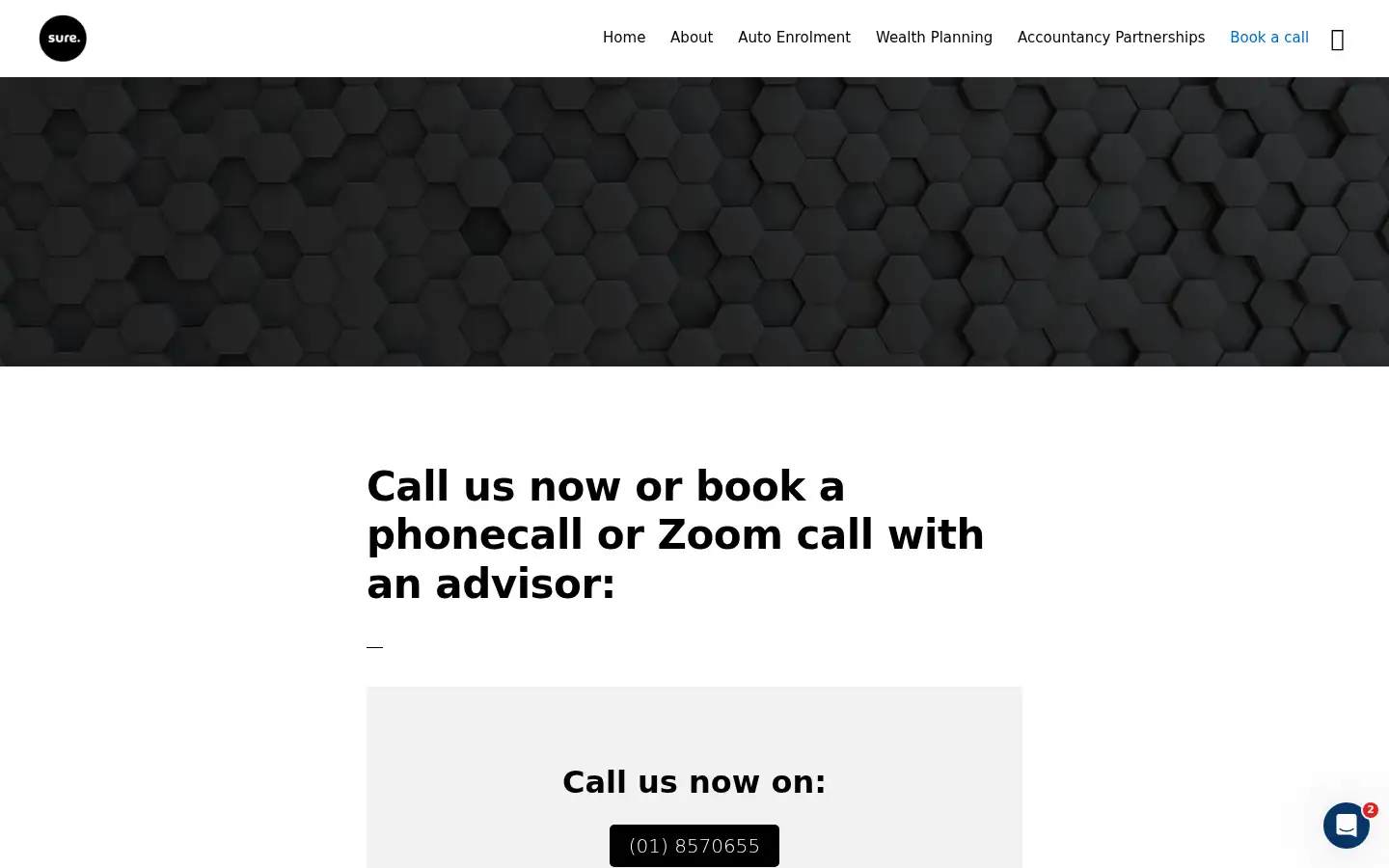 Screenshot of sure.ie