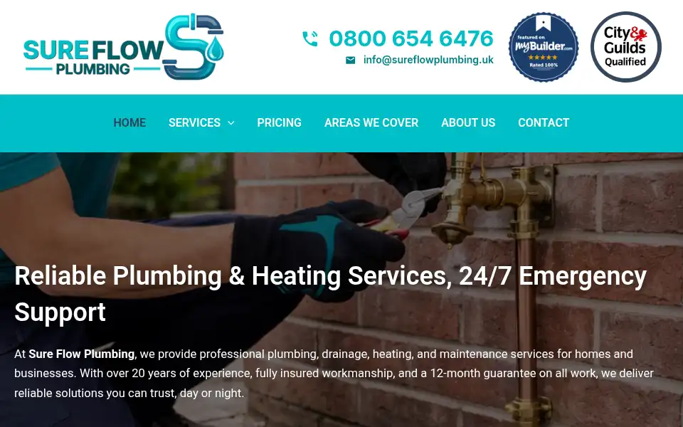 Screenshot of sureflowplumbing.uk
