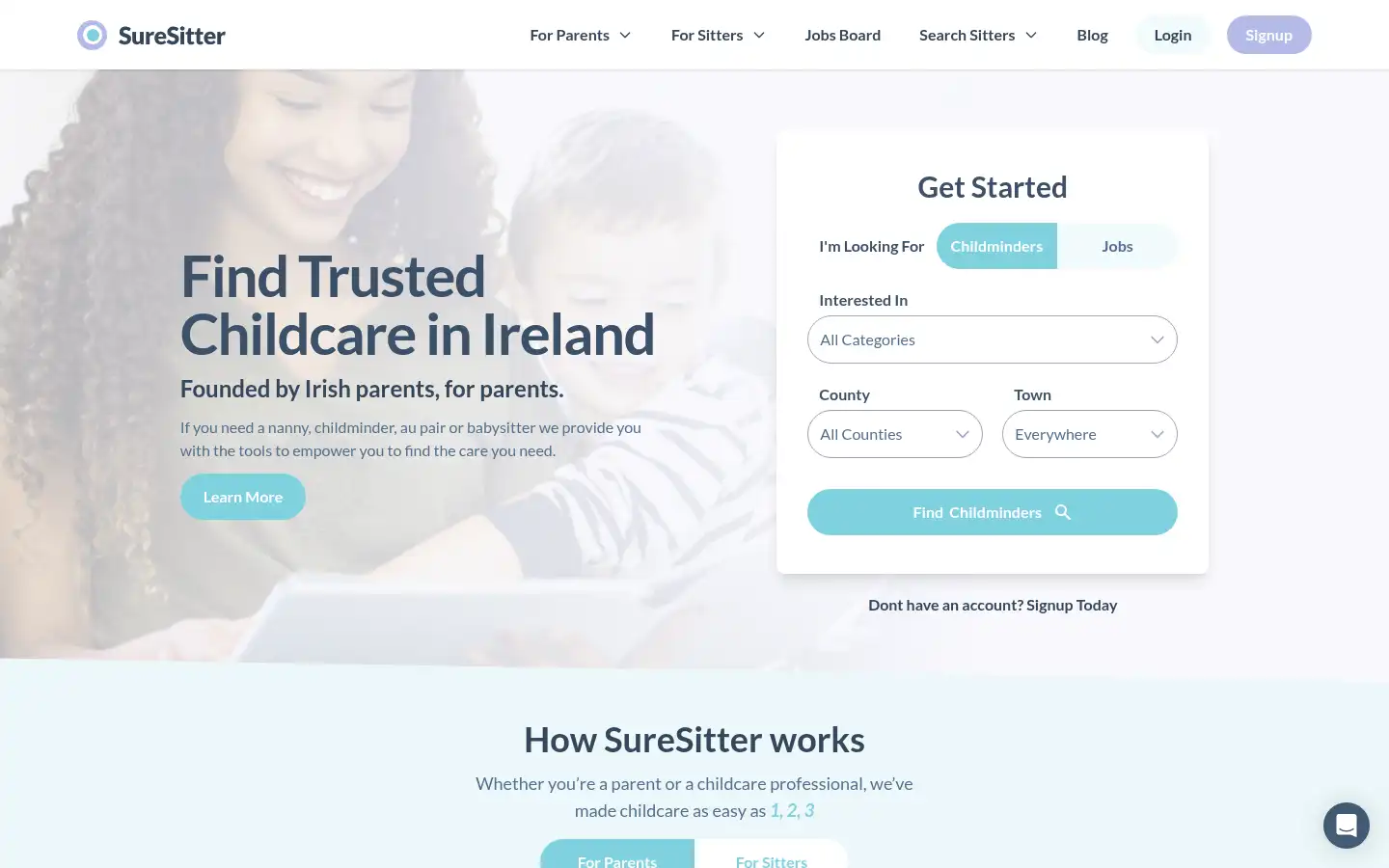 Screenshot of suresitter.com