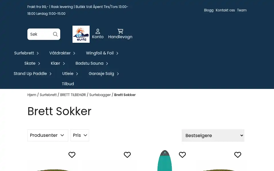 Screenshot of surfd.no