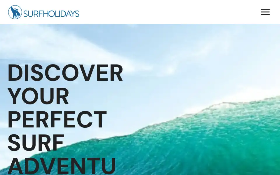 Screenshot of surfholidays.com