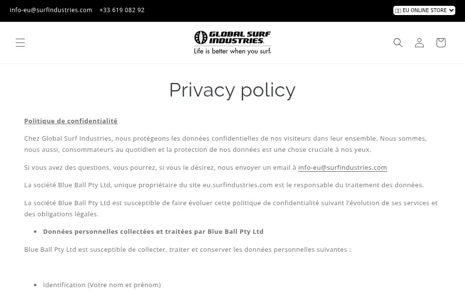 Screenshot of surfindustries.com