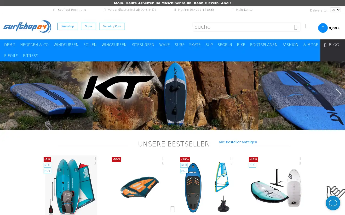 Screenshot of surfshop24.de