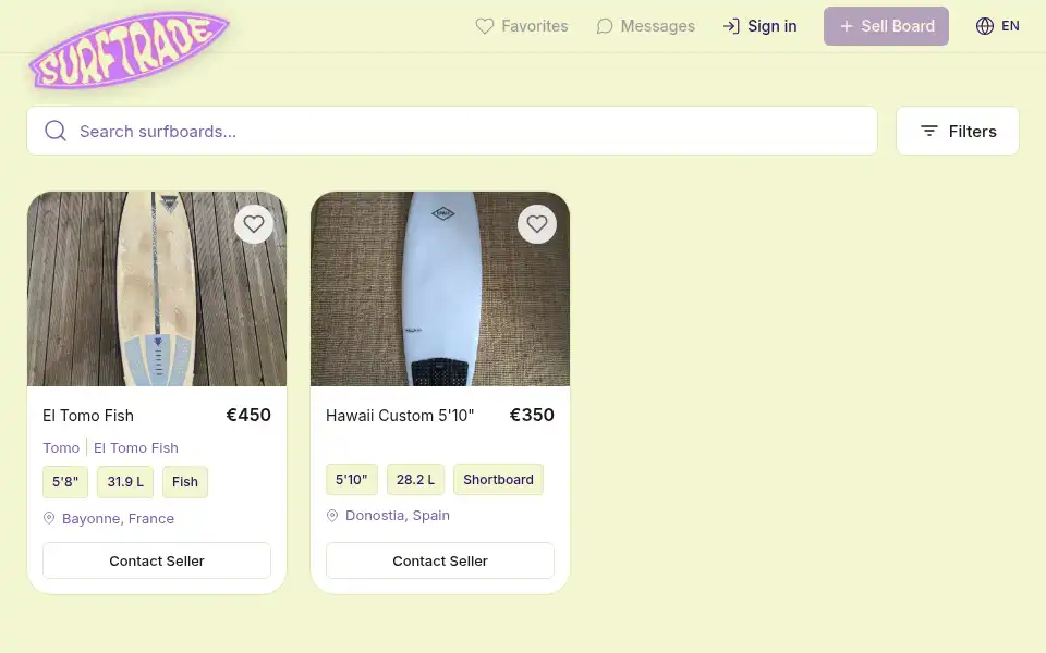 Screenshot of surftrade.co