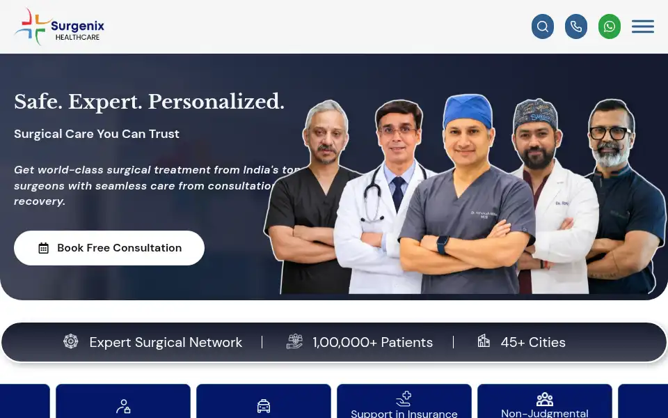 Screenshot of surgenixhealthcare.com