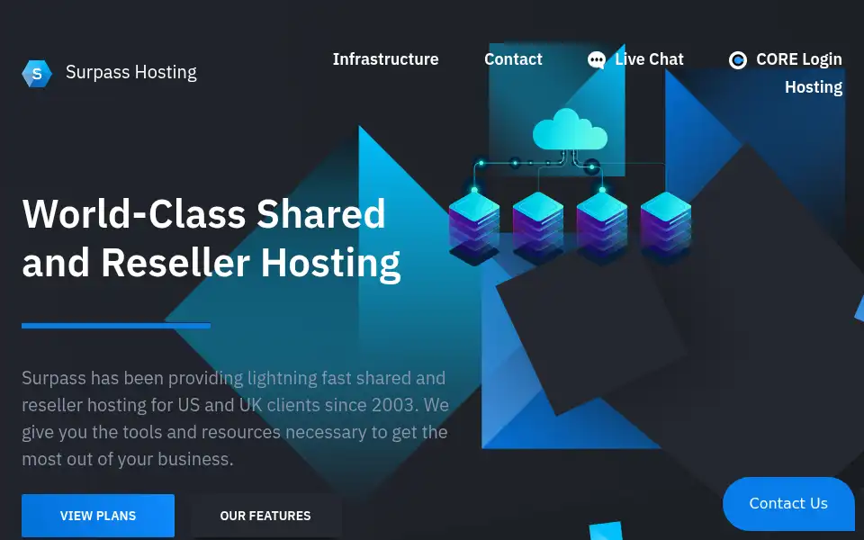 Screenshot of surpasshosting.com
