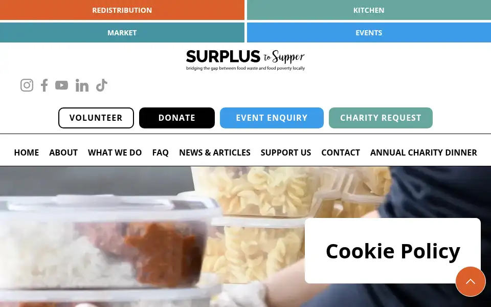 Screenshot of surplustosupper.org
