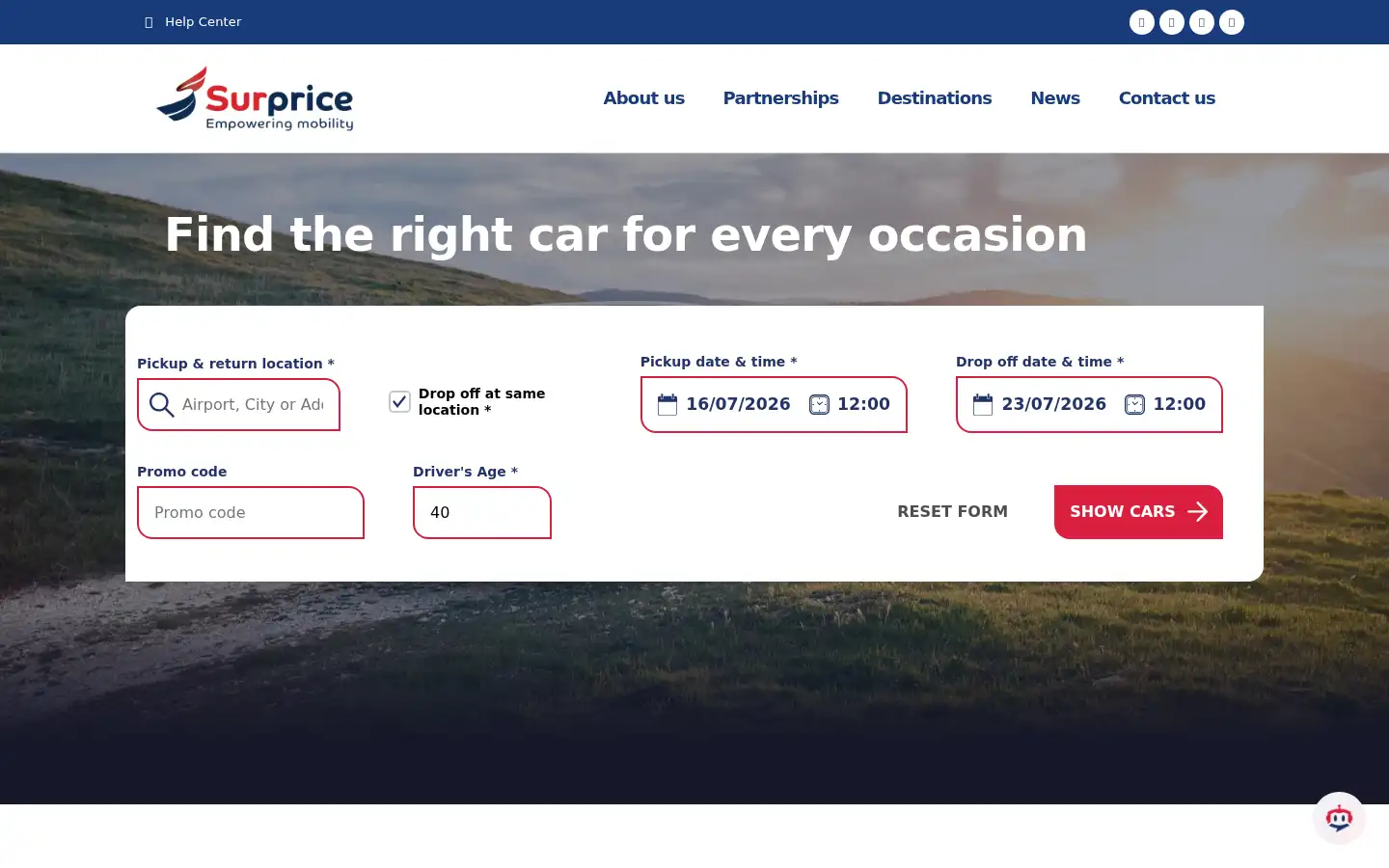 Screenshot of surpricecars.com