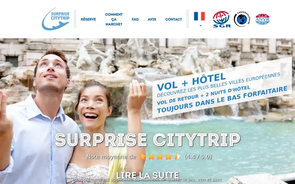 Screenshot of surprisecitytrip.com