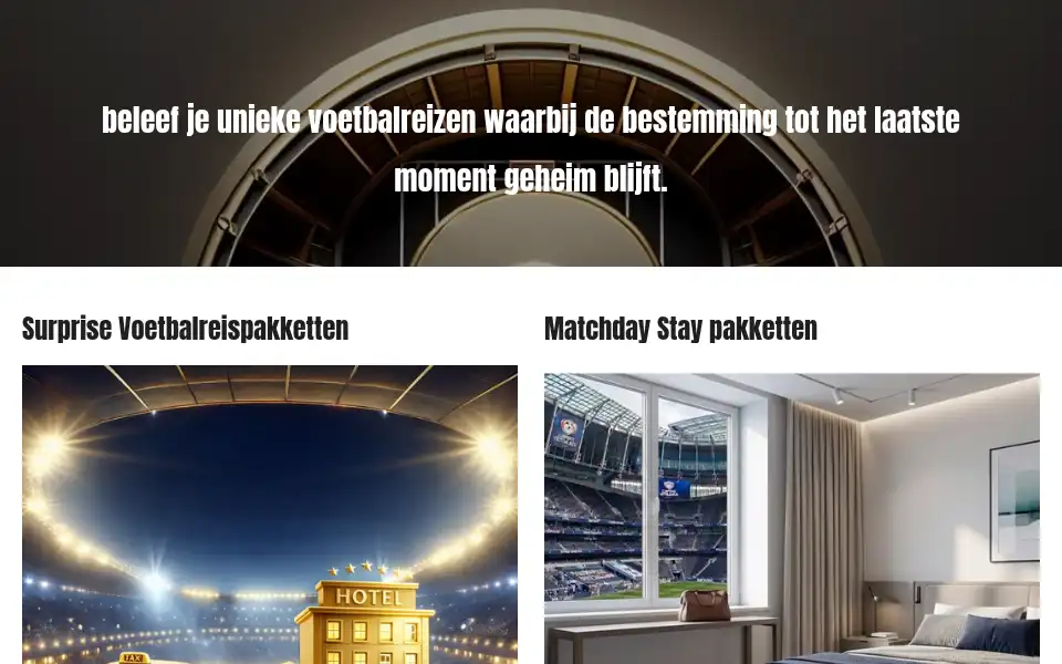 Screenshot of surprisevoetbalreis.nl