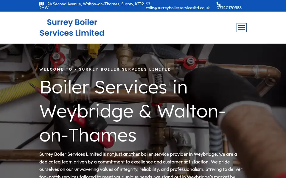 Screenshot of surreyboilerservices.co.uk