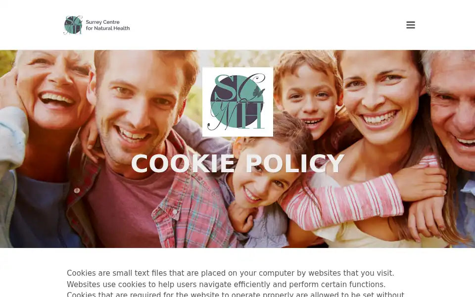Screenshot of surreycentrefornaturalhealth.com