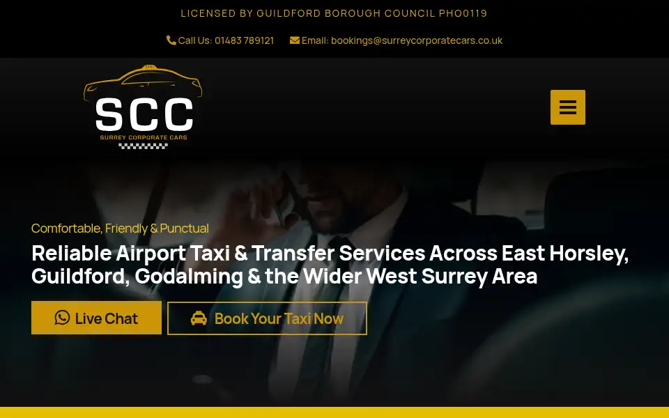 Screenshot of surreycorporatecars.co.uk
