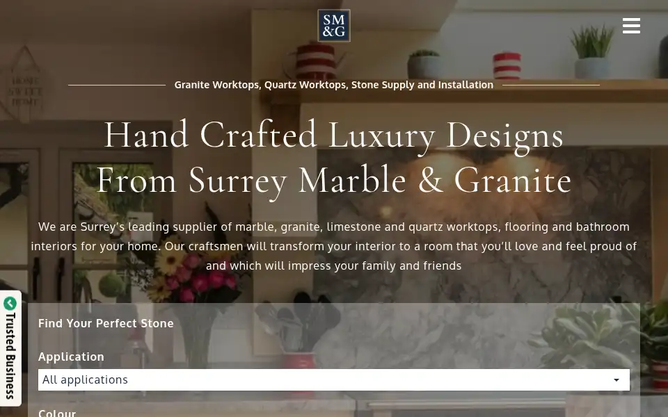 Screenshot of surreymarbleandgranite.co.uk