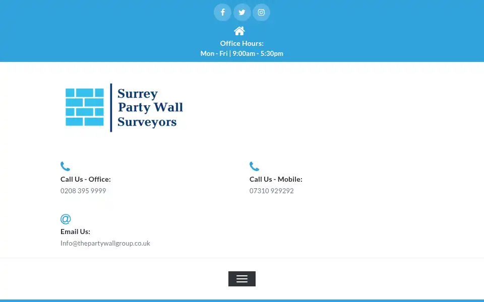 Screenshot of surreypartywall.co.uk