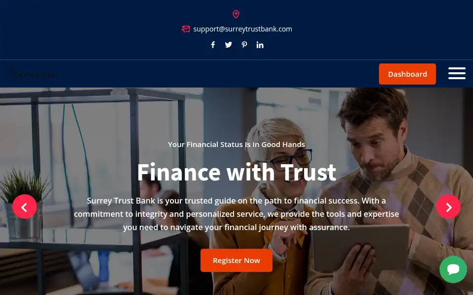 Screenshot of surreytrustbank.com